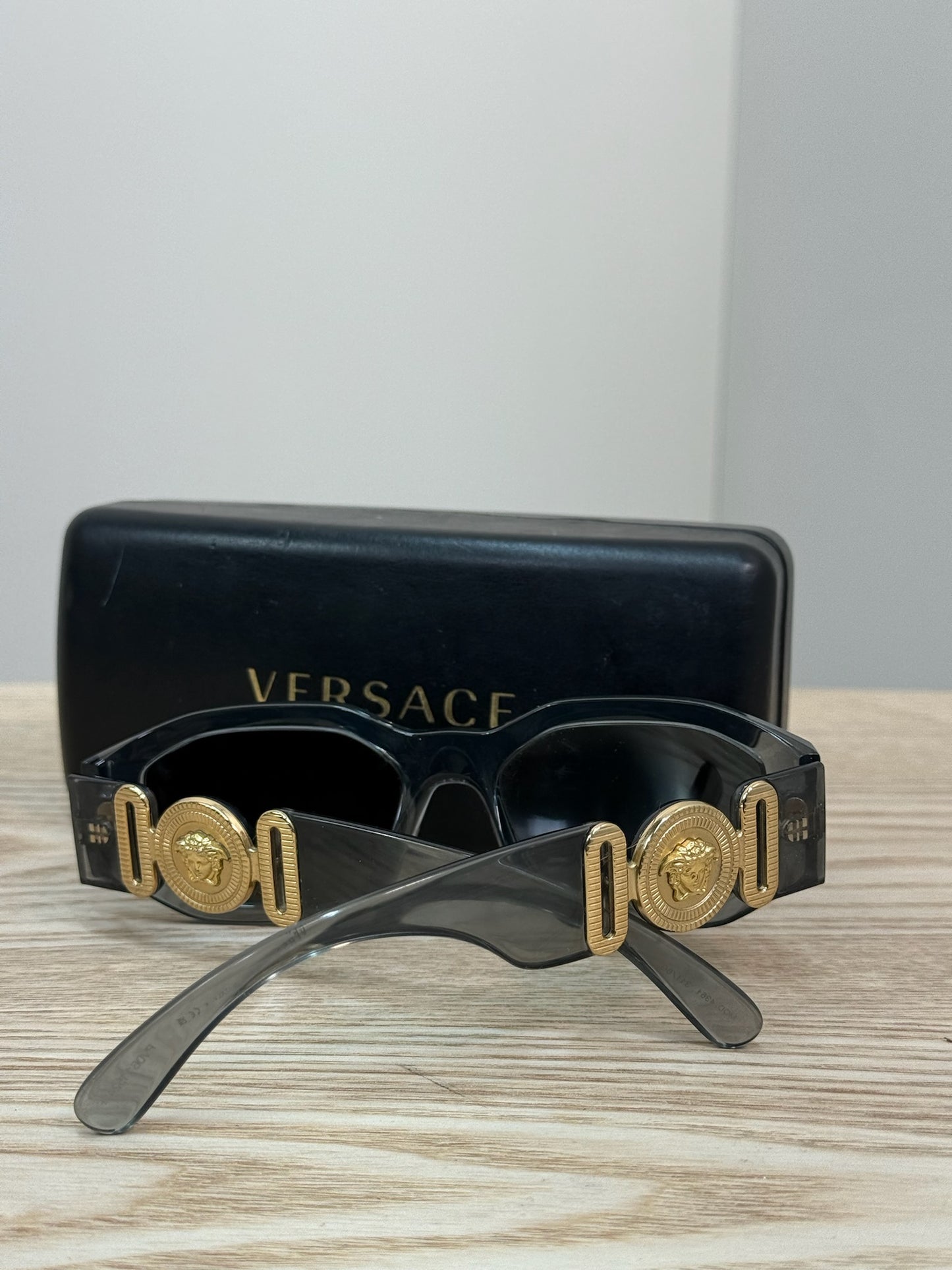 Versace Grey & Gold Hardware Sunglasses