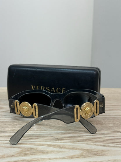 Versace Grey & Gold Hardware Sunglasses