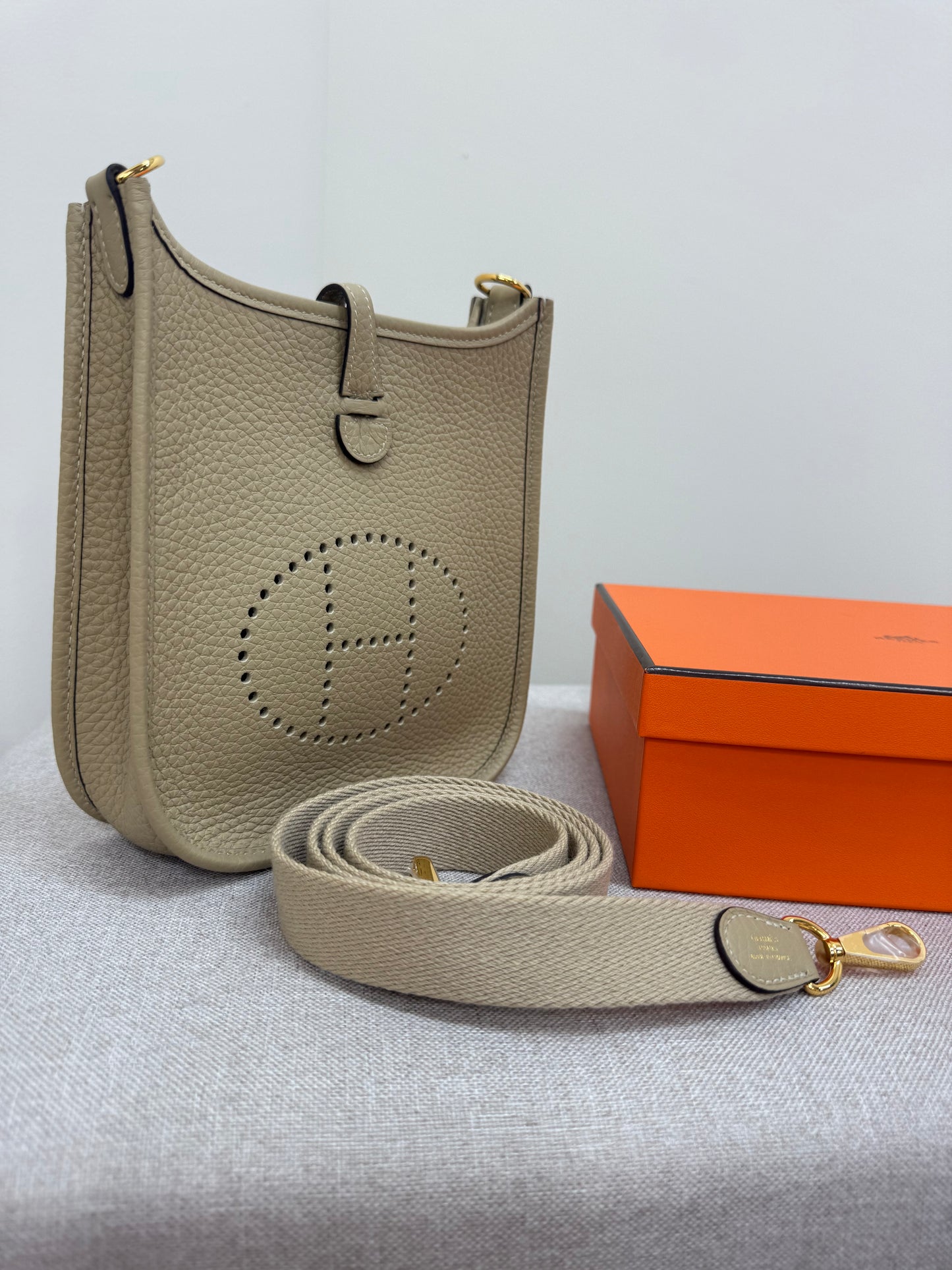 Hermès Mini Evelyne 16 Trench Gold Hardware, Brand New