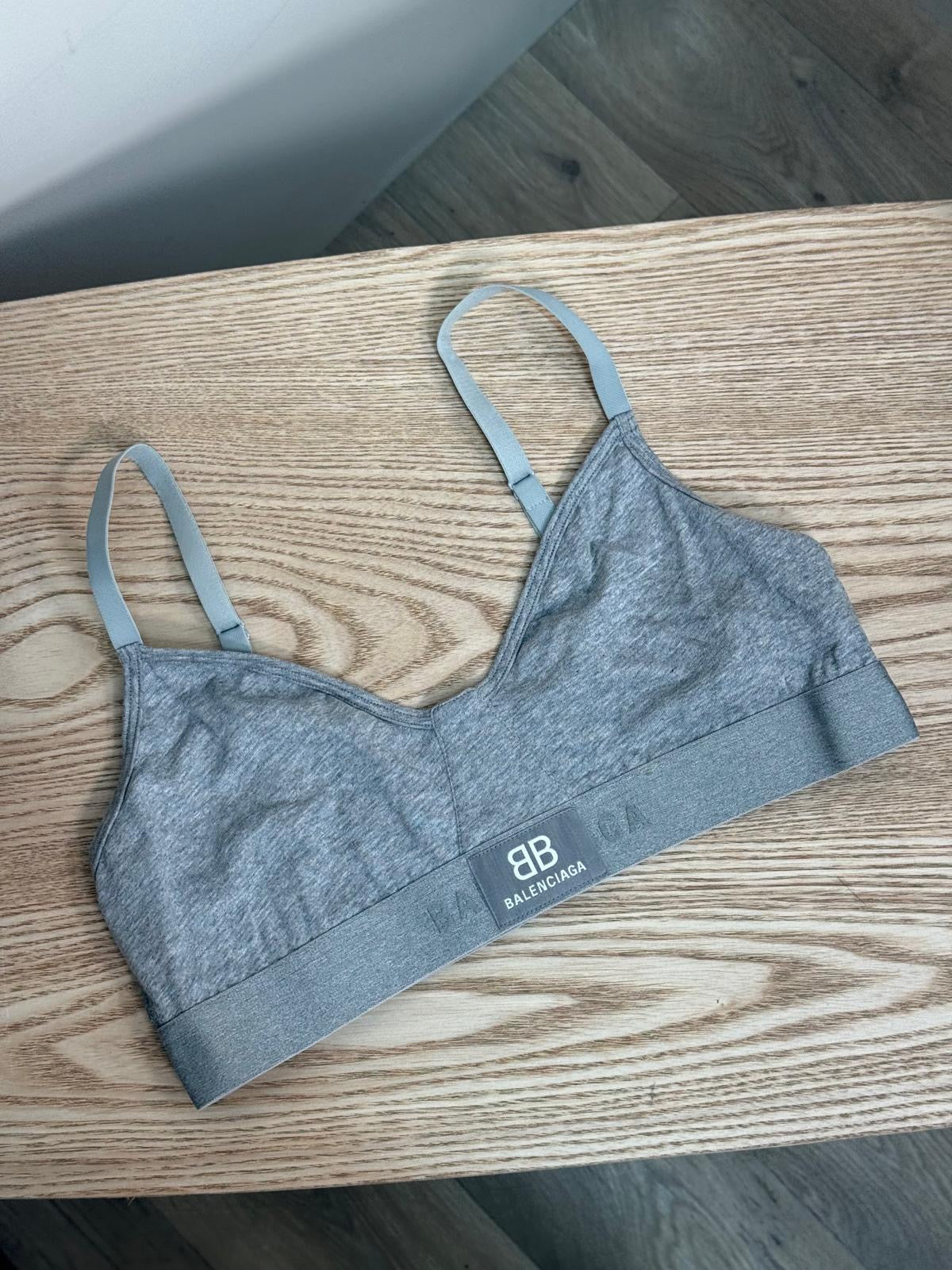 Balenciaga Grey White Logo BB Bralette - Medium / 42