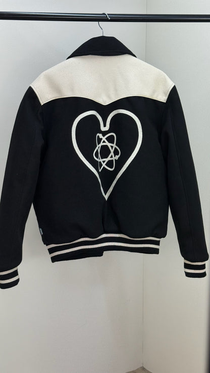 Billionaire Boys Club Black Off-White Western Heart Bomber Varsity Jacket - XL