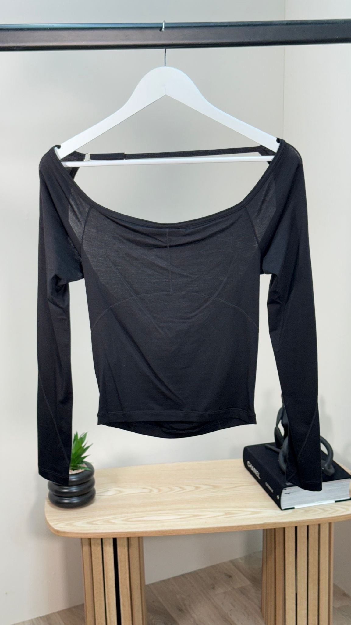 Jacquemus Black Detailed Open-Back Camisole Long Sleeve - Small