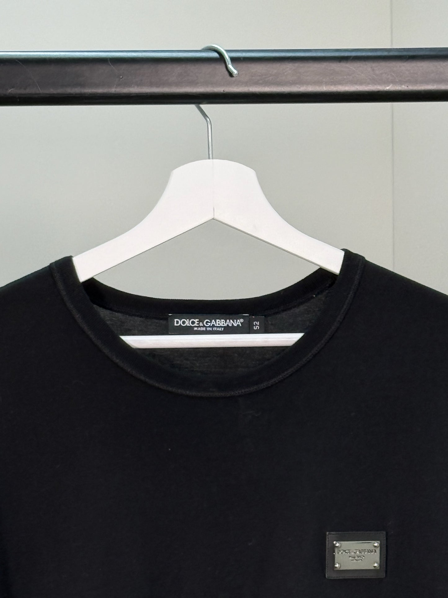 Dolce Gabbana Black Plaque T-shirt - 52/XL