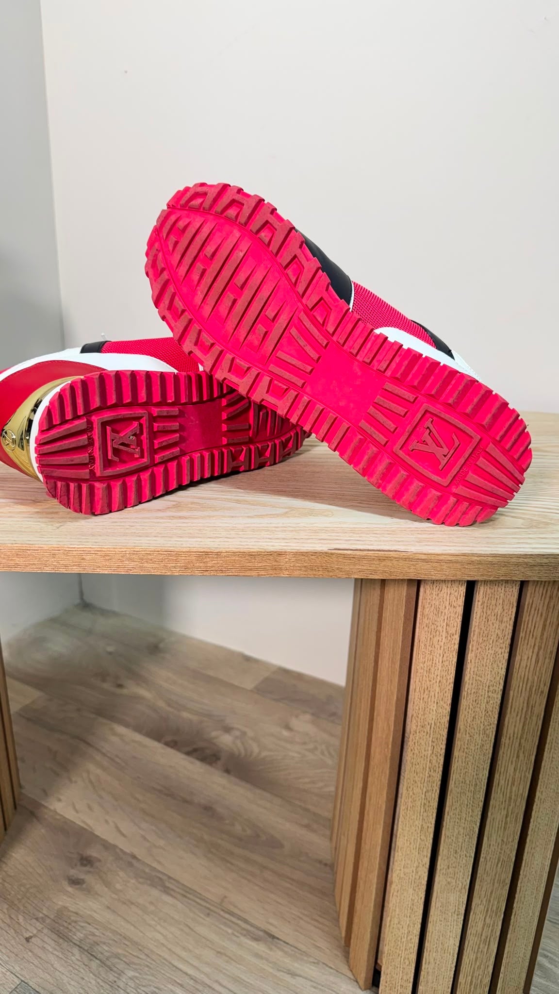 Louis Vuitton Run Away Pink White & Black Trainers - UK 3.5