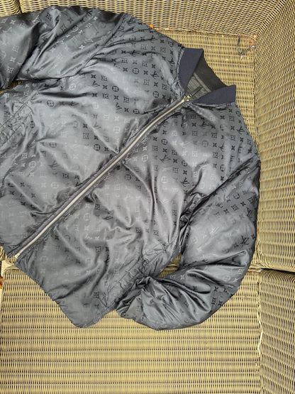 Louis Vuitton Navy Monogram Reversible Bomber Jacket – 54/XL