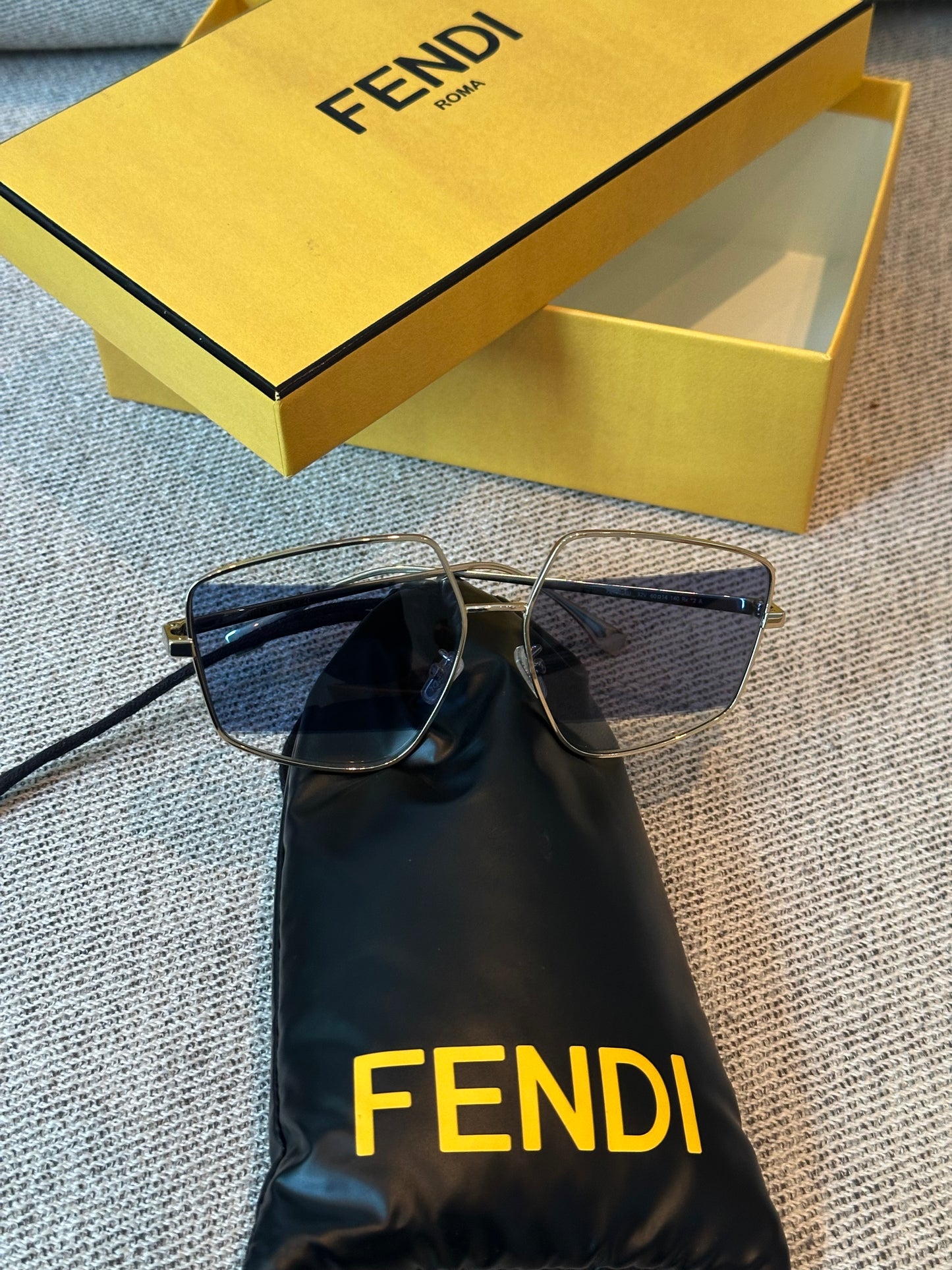 Fendi Blue Two Tone Pentagon Frame Sunglasses