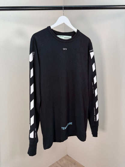 Off-White Black Long Sleeve Temp t-shirt - Small