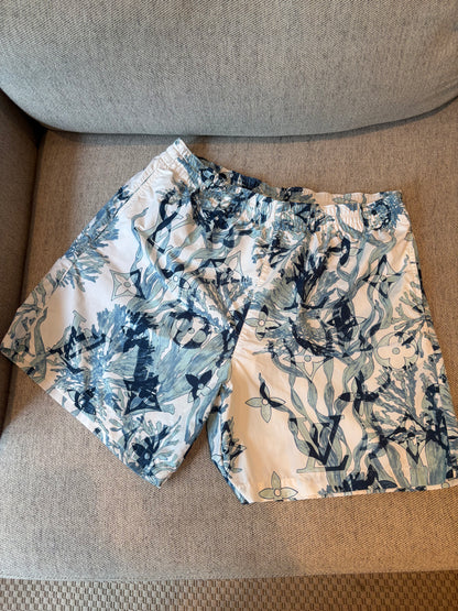 Louis Vuitton White & Blue Floral Monogram Aquagarden Swim Shorts – XXL