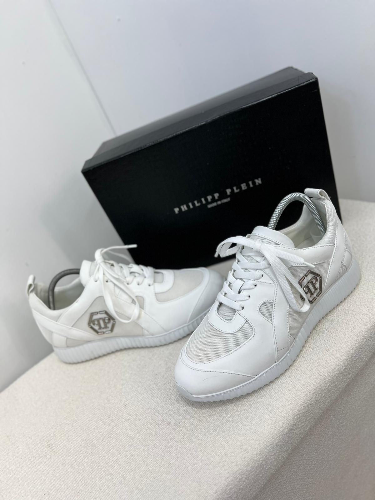 PHILLIP PLEIN White PP Predator Chunky Trainer - UK 8