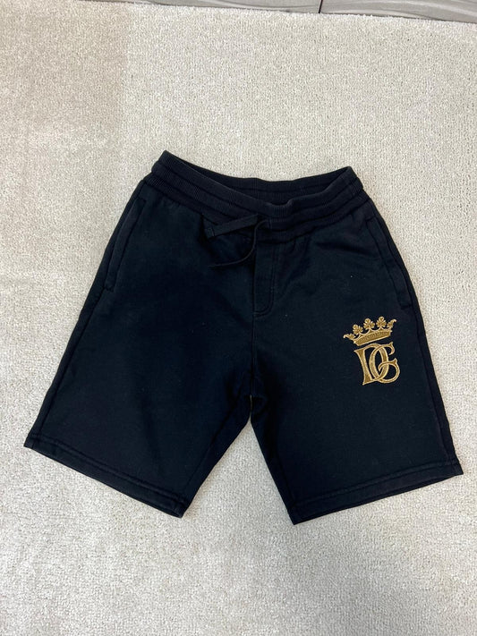 Kids Dolce & Gabbana Black & Gold DG Cotton Shorts - Age 9/10