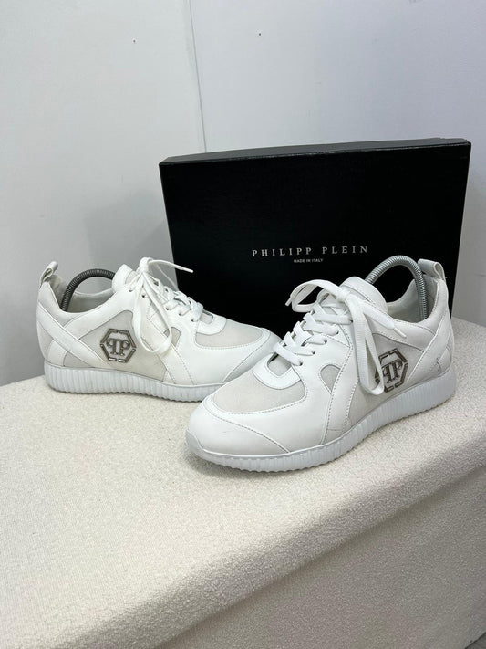 PHILLIP PLEIN White PP Predator Chunky Trainer - UK 8