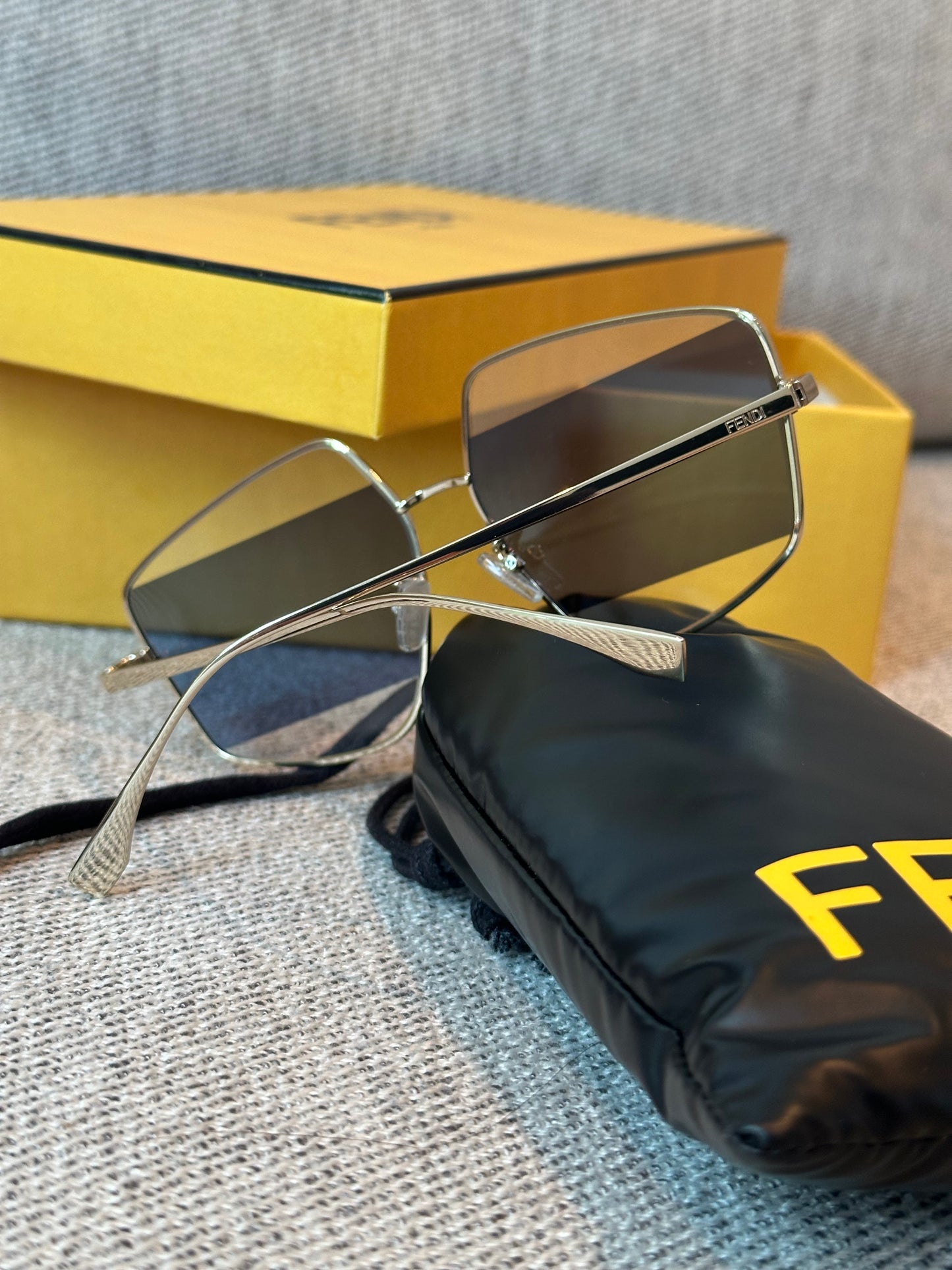 Fendi Blue Two Tone Pentagon Frame Sunglasses