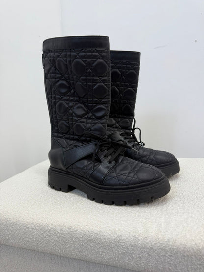 Kids Dior Black Cannage Technical Fabric Boots-  Eu 33/ UK 1