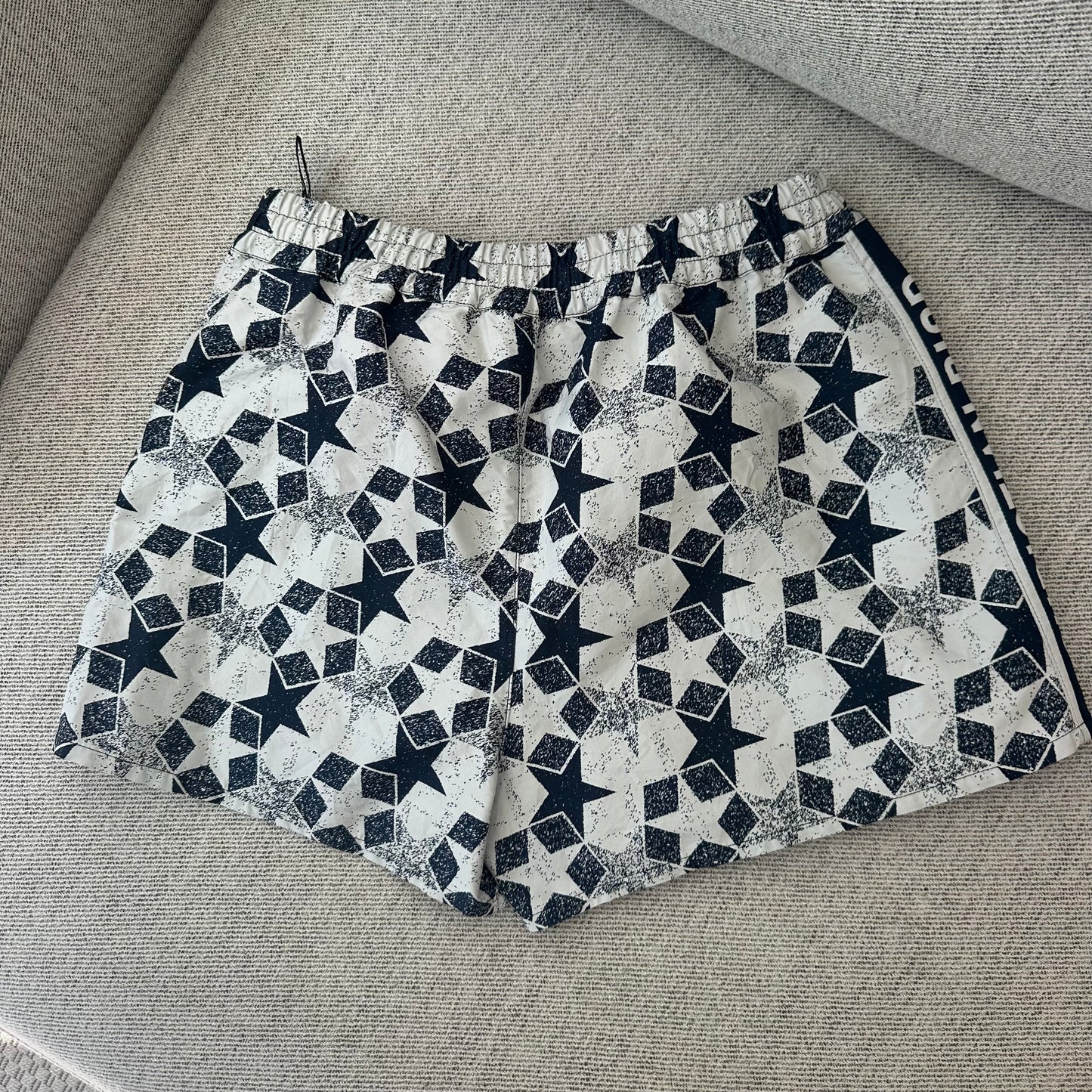 Christian Dior Oblique Star Print Shorts White Navy – IT 36 / UK 8. Brand New