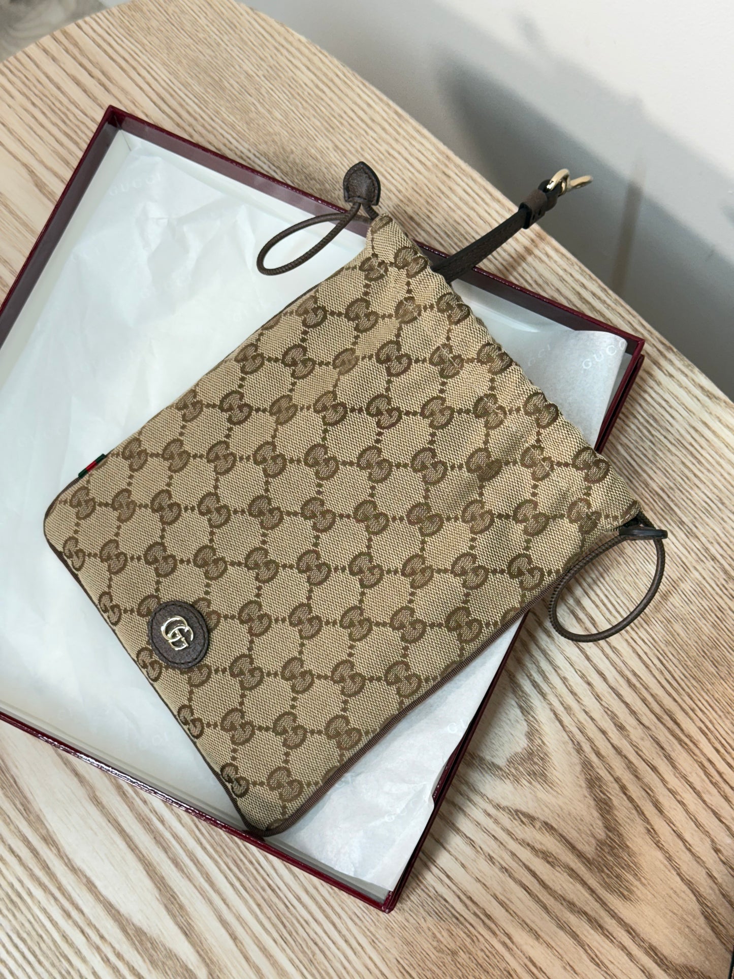 Gucci Beige & brown Minuet pouch charm