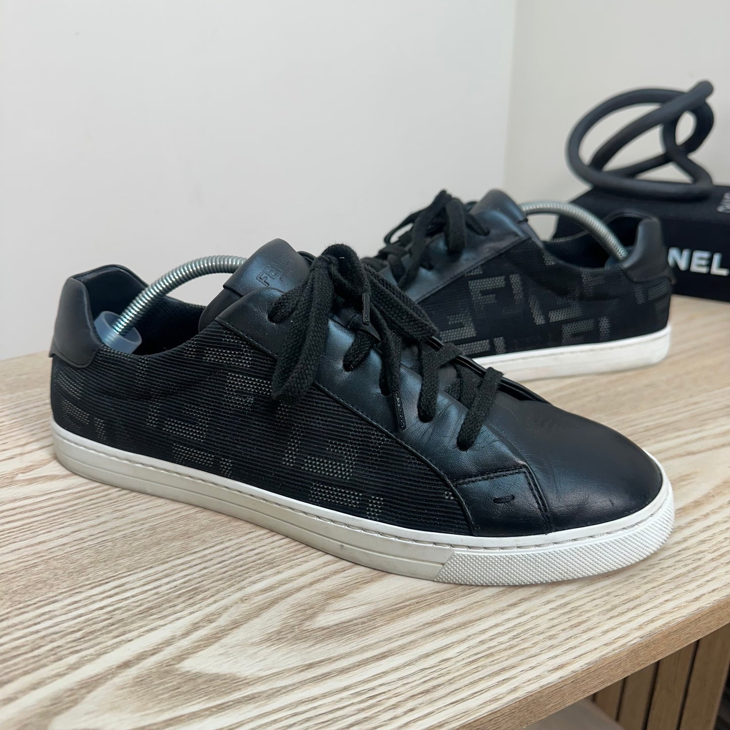 Fendi Black FF Insert Trainers – UK 8
