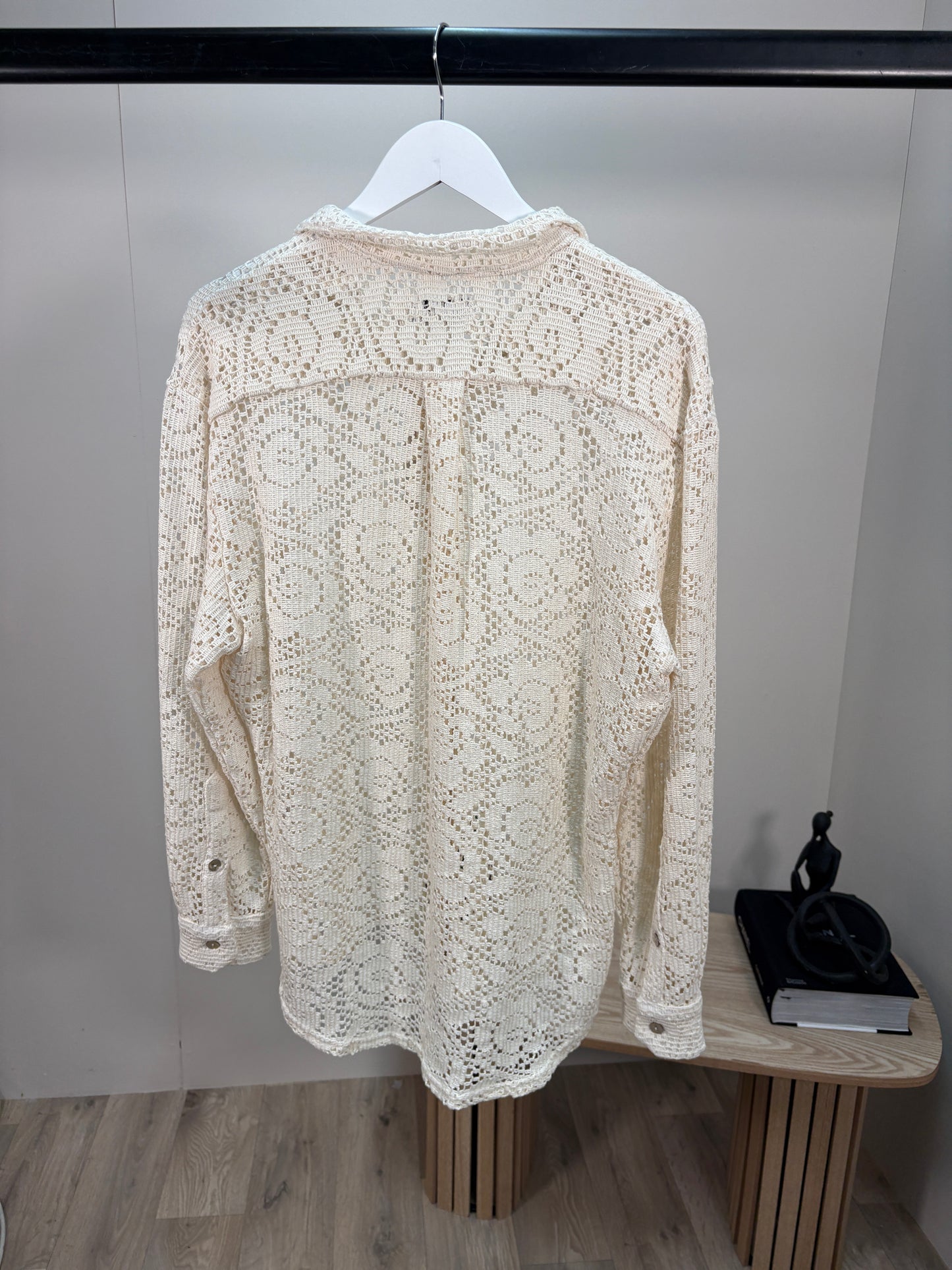 Muster Cream Embroidery Shirt - New In Tags 36/small