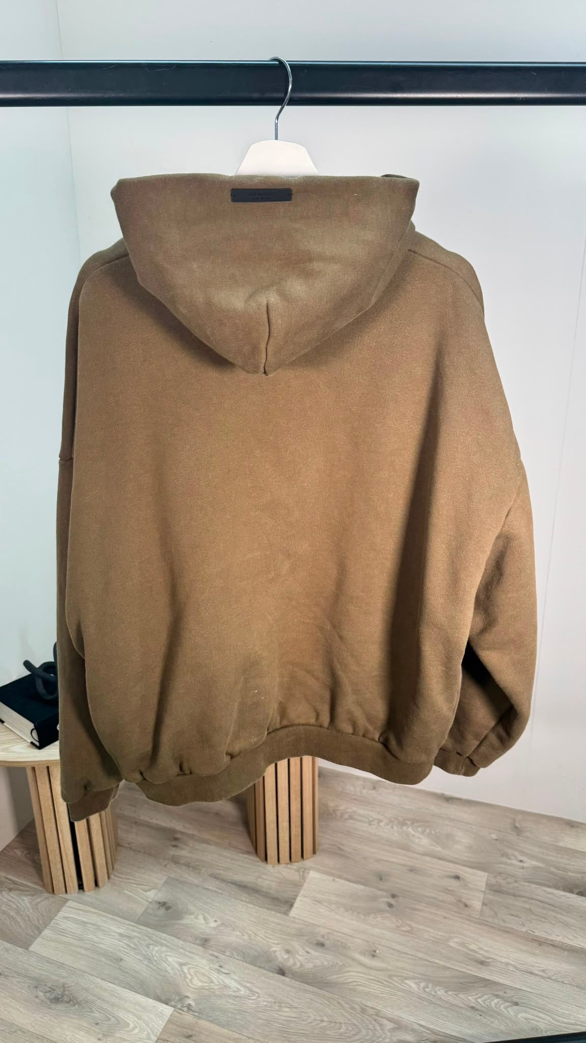 Essentials Khaki Logo Hoodie – Medium