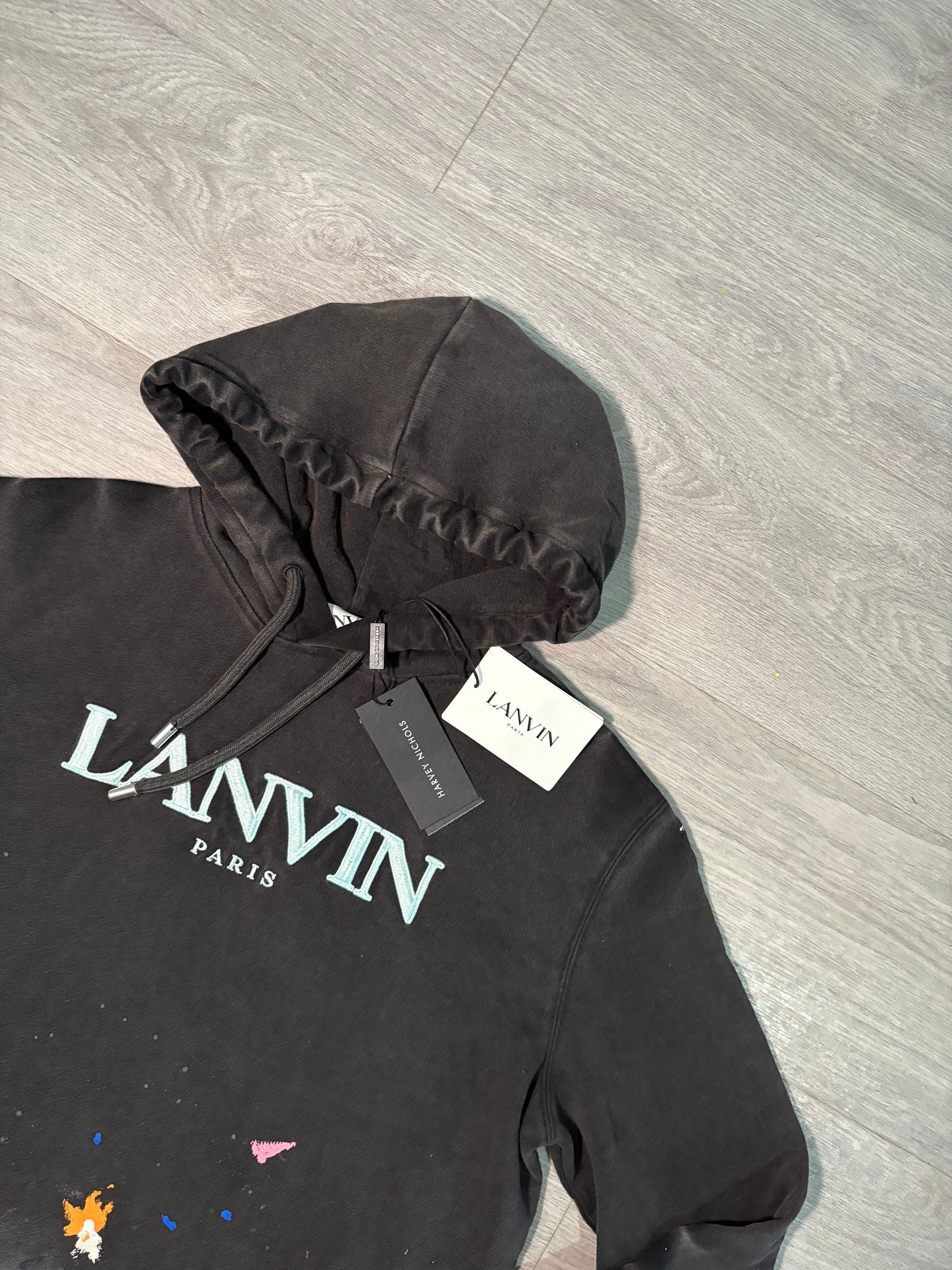 Lanvin X Gallery Dept Black Paint Splash Hoodie – New In Tags Large