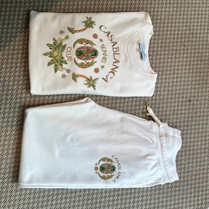 Casa Blanca Tennis Club WhiteJoyaux D'Afrique Embellished Tracksuit Set - L/XL