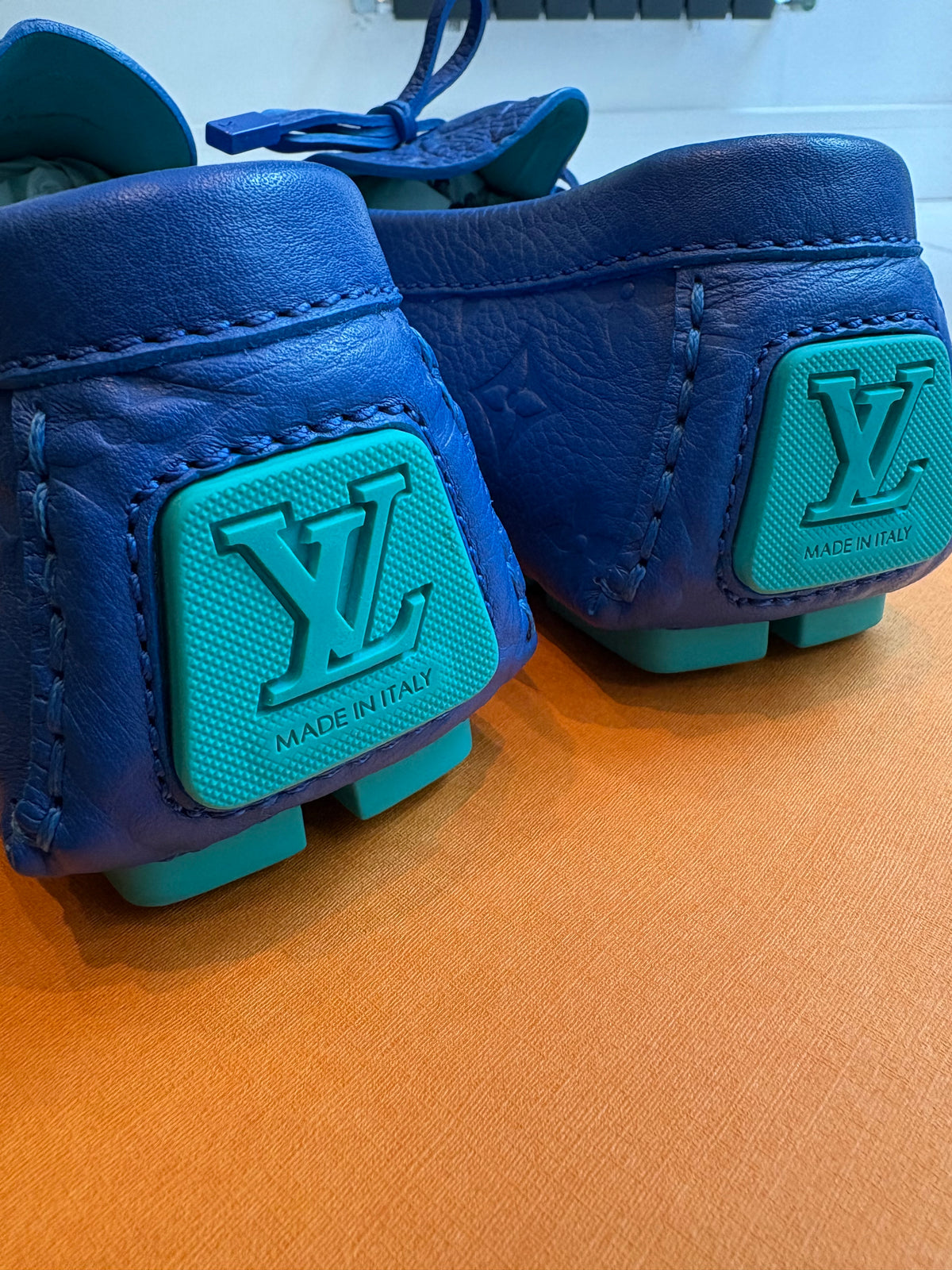 Louis Vuitton Blue Monogram Loafer Shoes – UK 7.5