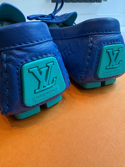 Louis Vuitton Blue Monogram Loafer Shoes – UK 7.5
