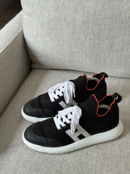 Hermes Black Orange Crew Trainers - UK 8
