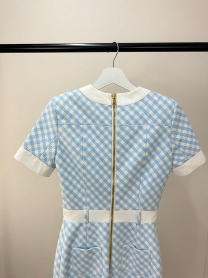 Balmain Blue White Checked Dress -UK 6/34