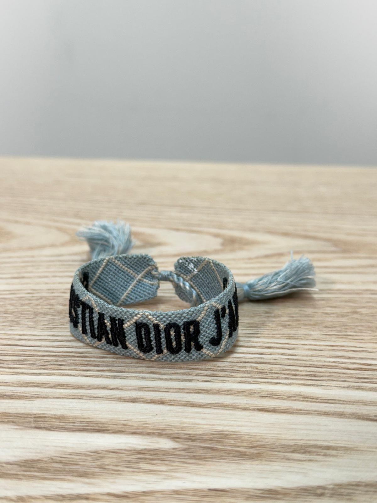 Dior Blue White Cross Woven 'J'Adior' Friendship Bracelet - One Size
