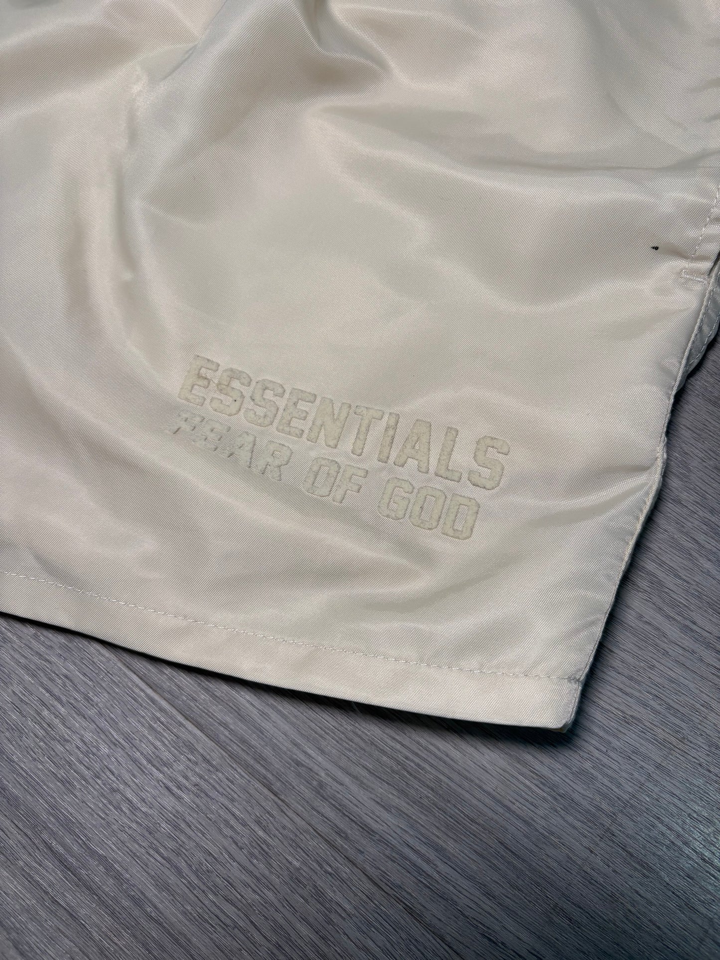 Essentials Cream Nylon Shorts – New In Tags Large