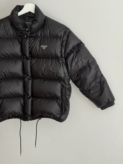 Prada Black Nylon Puffer Jacket-Small , Label 38
