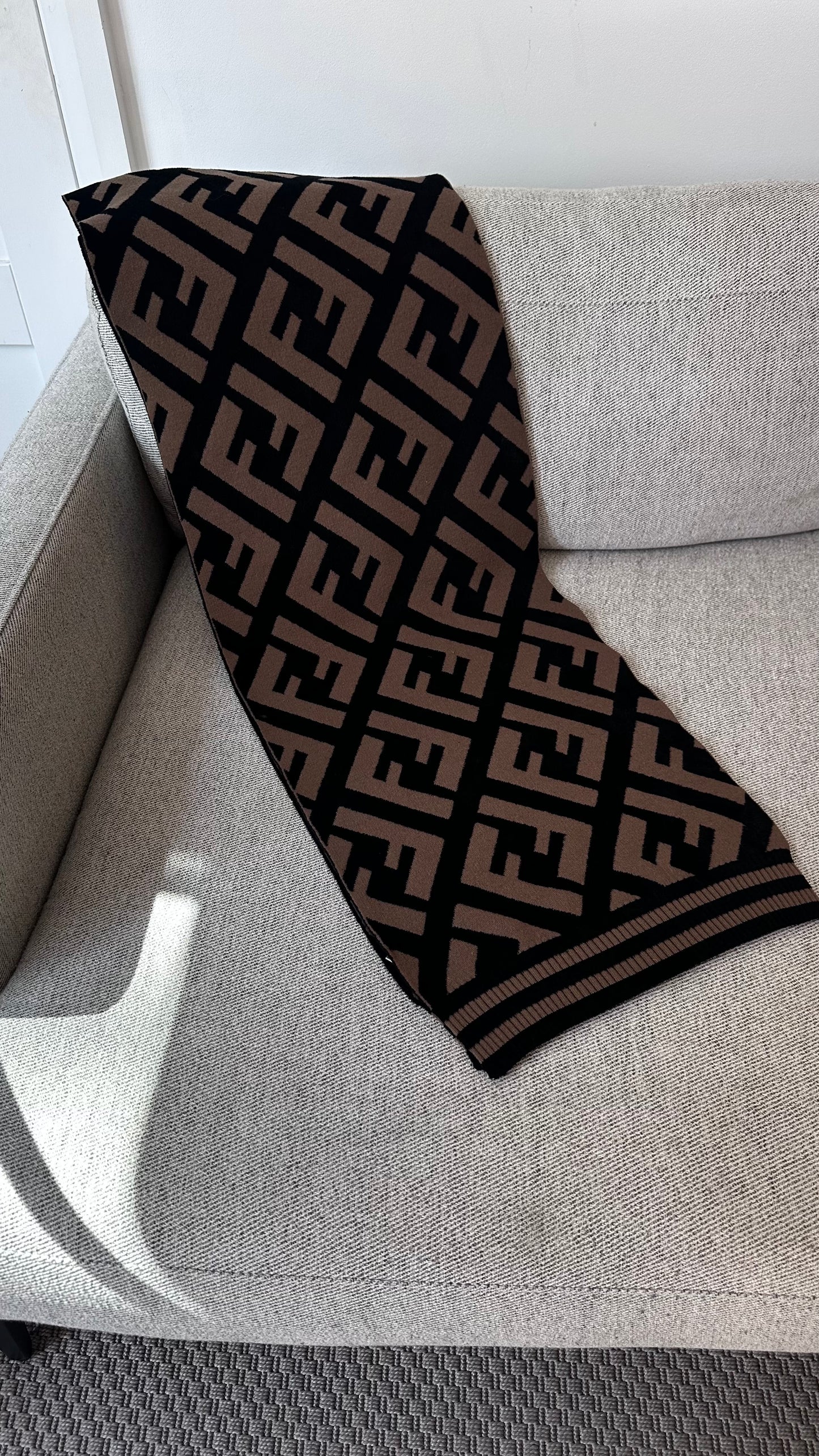 Fendi Black FF Print Scarf