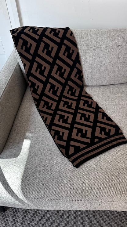 Fendi Black FF Print Scarf