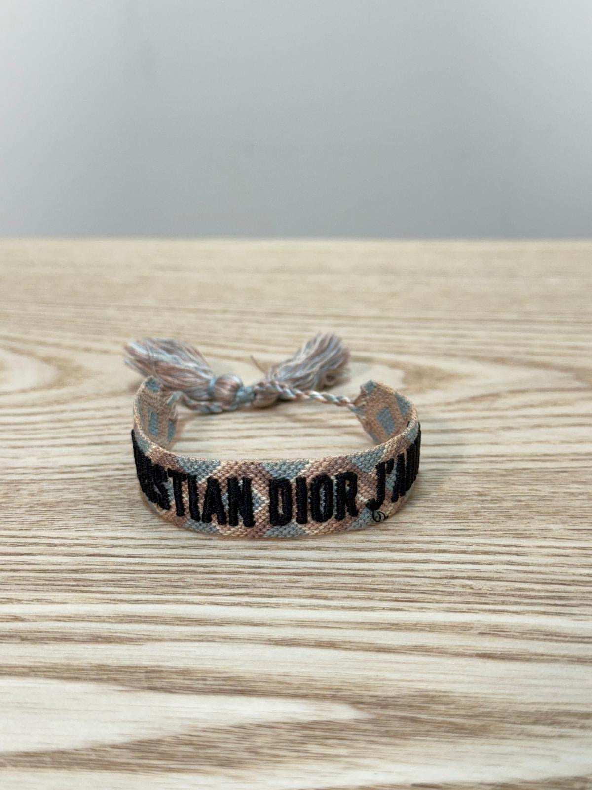 Dior Blue Nude Black Cross Woven 'J'Adior' Friendship Bracelet - One Size