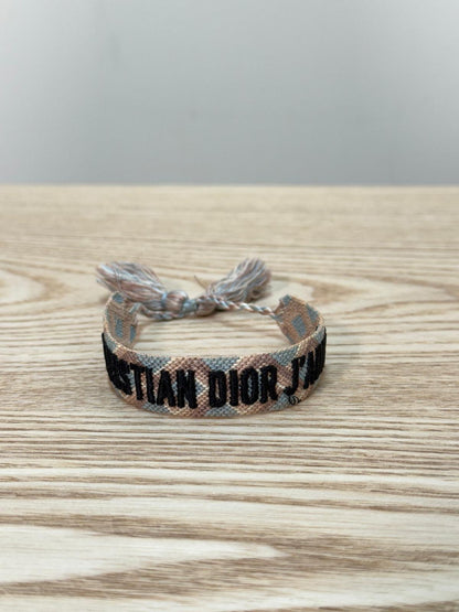 Dior Blue Nude Black Cross Woven 'J'Adior' Friendship Bracelet - One Size