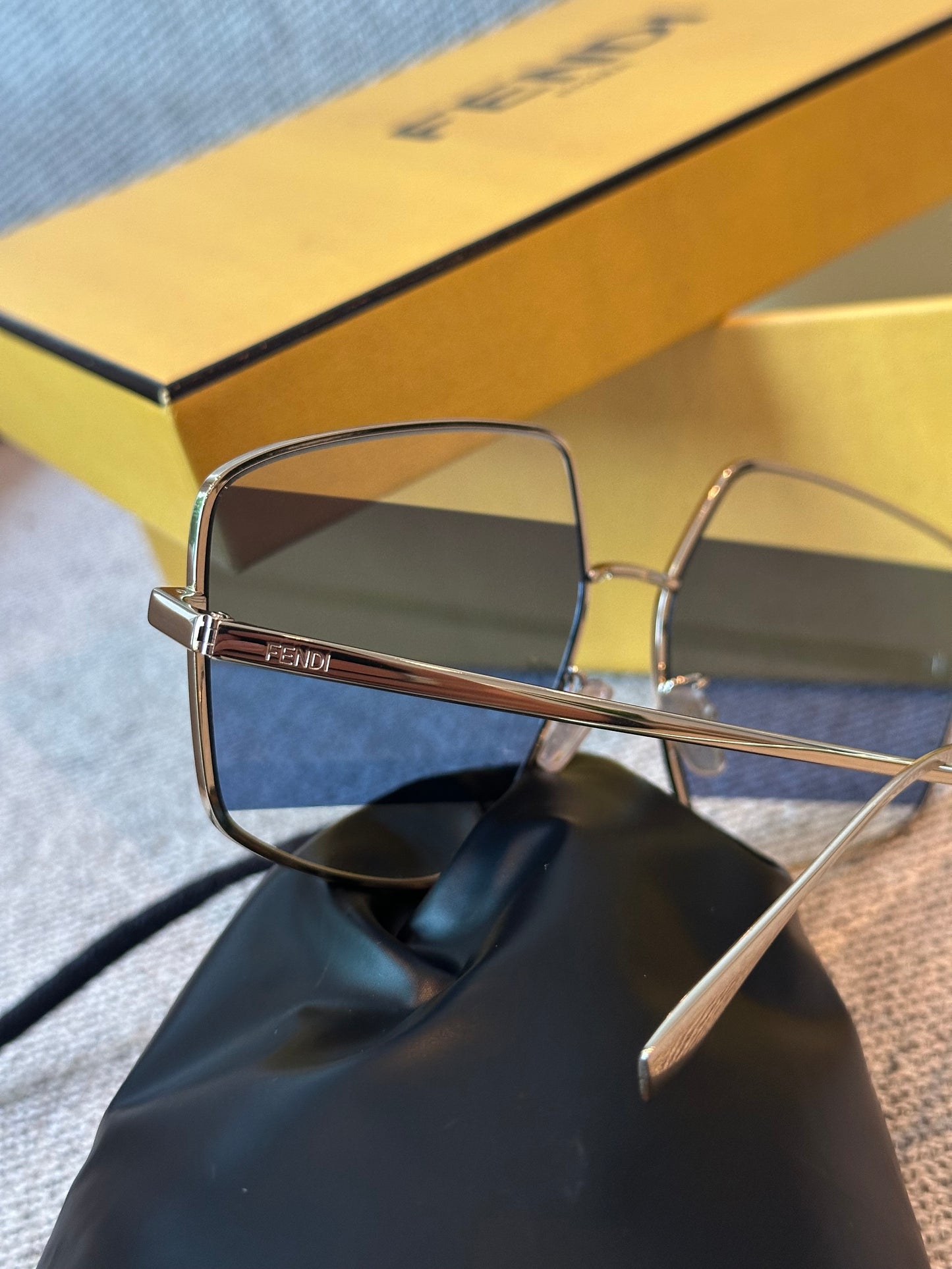 Fendi Blue Two Tone Pentagon Frame Sunglasses