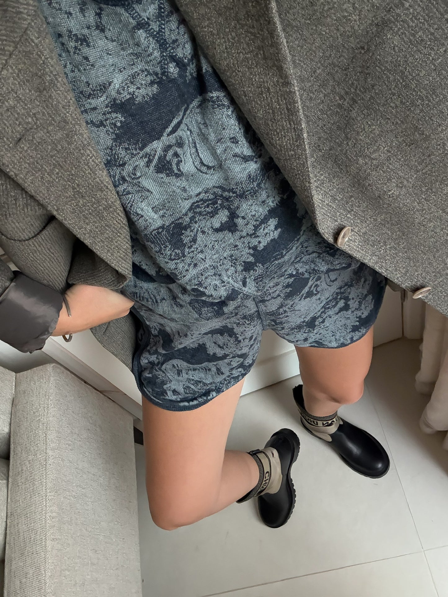 Dior Grey Toile De Jouy Motif Set - UK 8