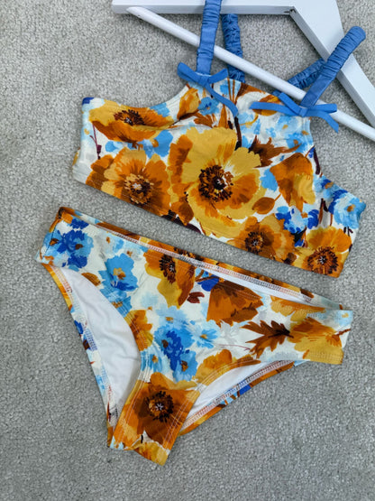 Kids Zimmermann Blue Yellow Flower Bikini -Age 8