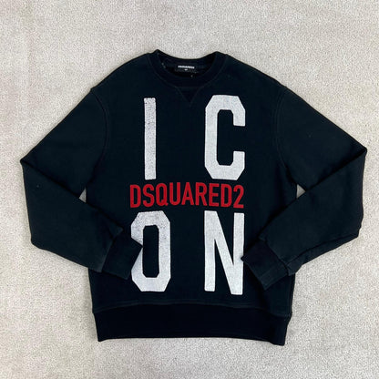 Kids Dsquared2 dsqd2 black and red crew neck jumper - Age 12