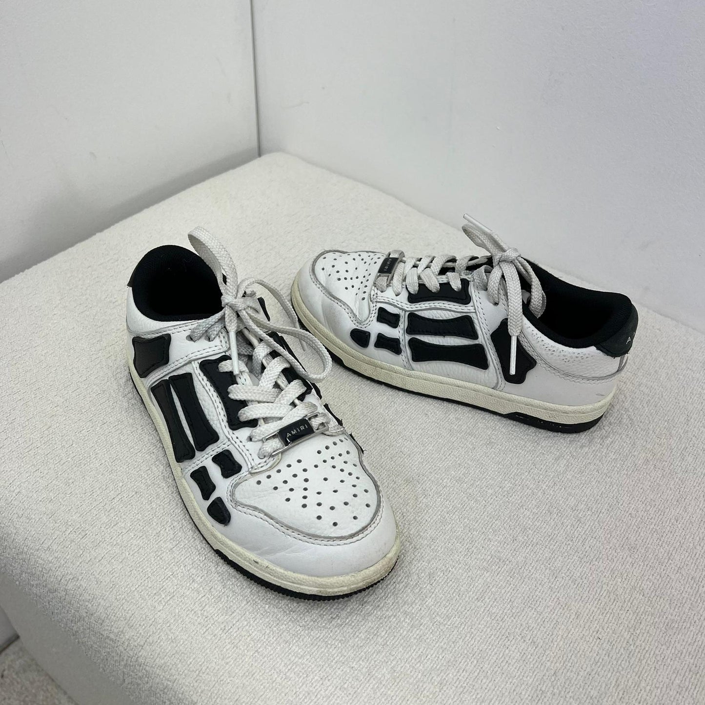 Kids Amiri White & Black Bone Trainers - EU 29