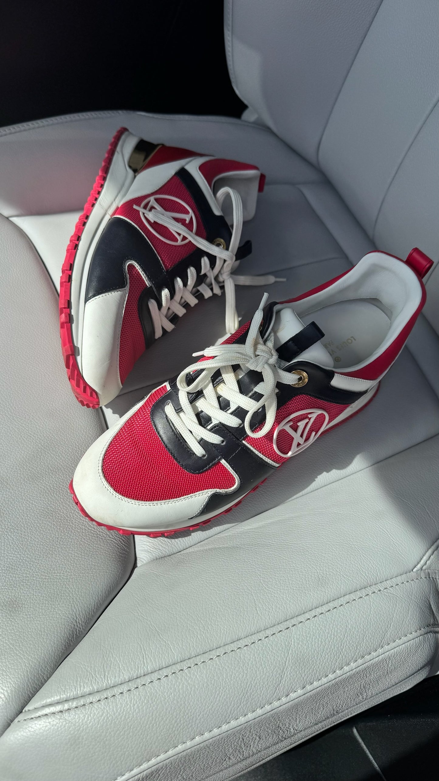 Louis Vuitton Run Away Pink White & Black Trainers - UK 3.5