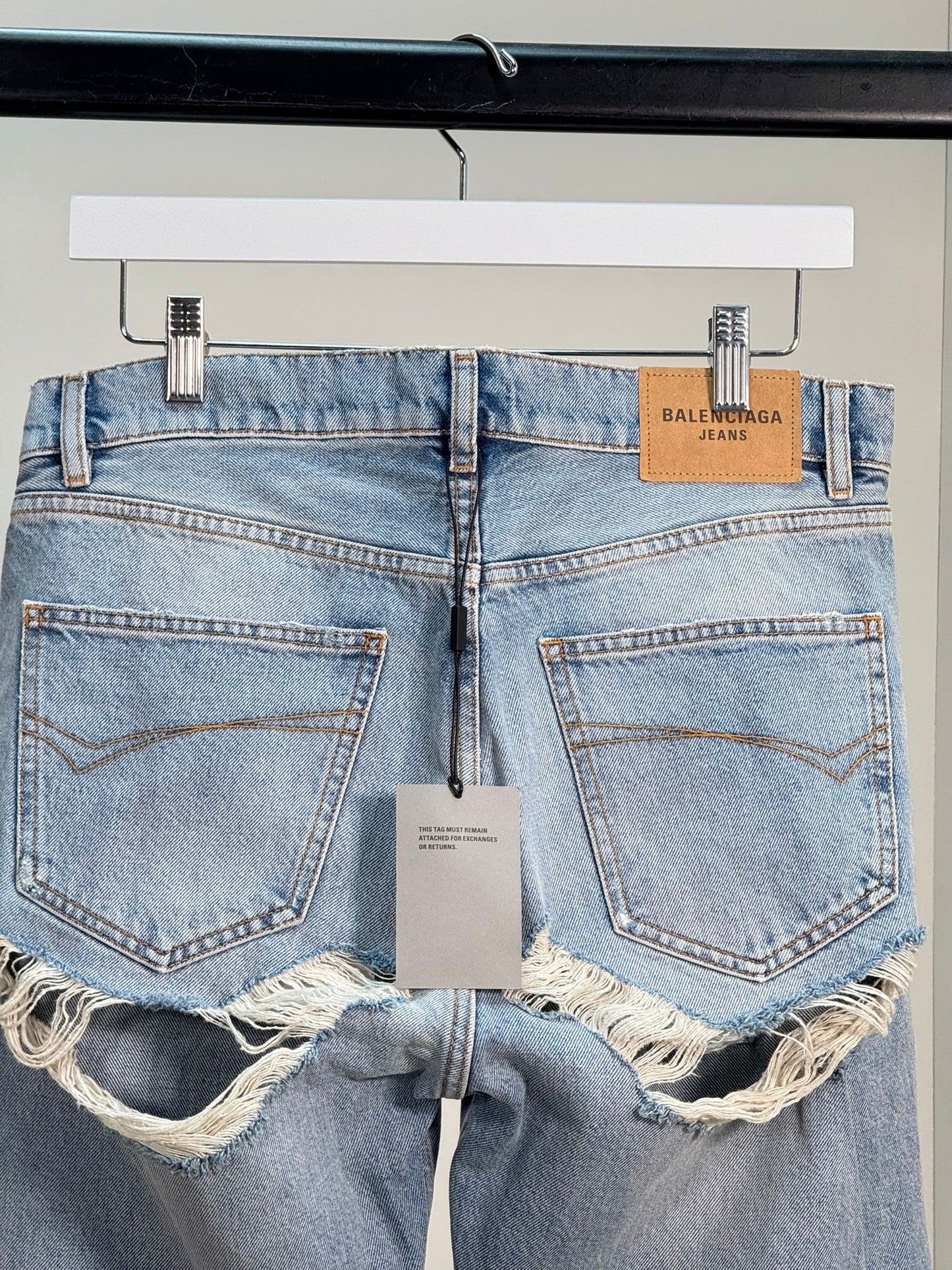 Balenciaga Unisex Blue Distressed Jeans - Brand New In Tags 27