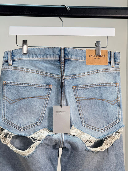 Balenciaga Unisex Blue Distressed Jeans - Brand New In Tags 27