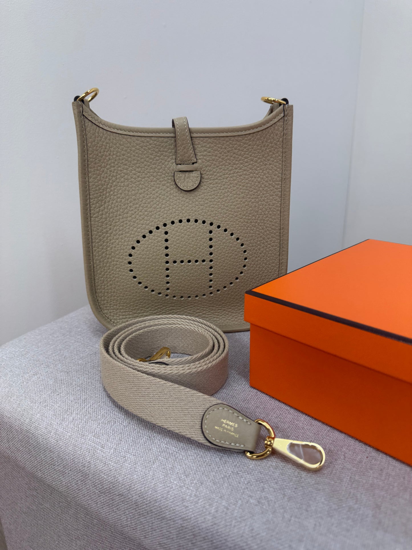 Hermès Mini Evelyne 16 Trench Gold Hardware, Brand New