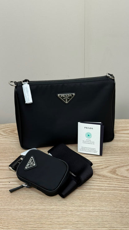 Prada Black Re Nylon Crossbody Bag- Brand New