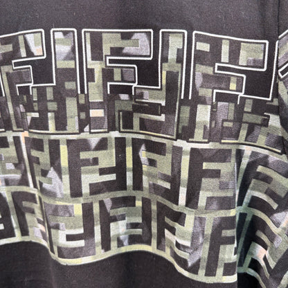 Fendi Black & Camo FF Print T-Shirt – Small