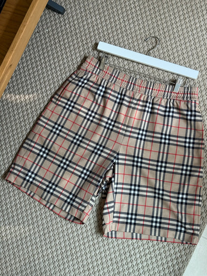 Burberry Beige Checked Shorts-Medium