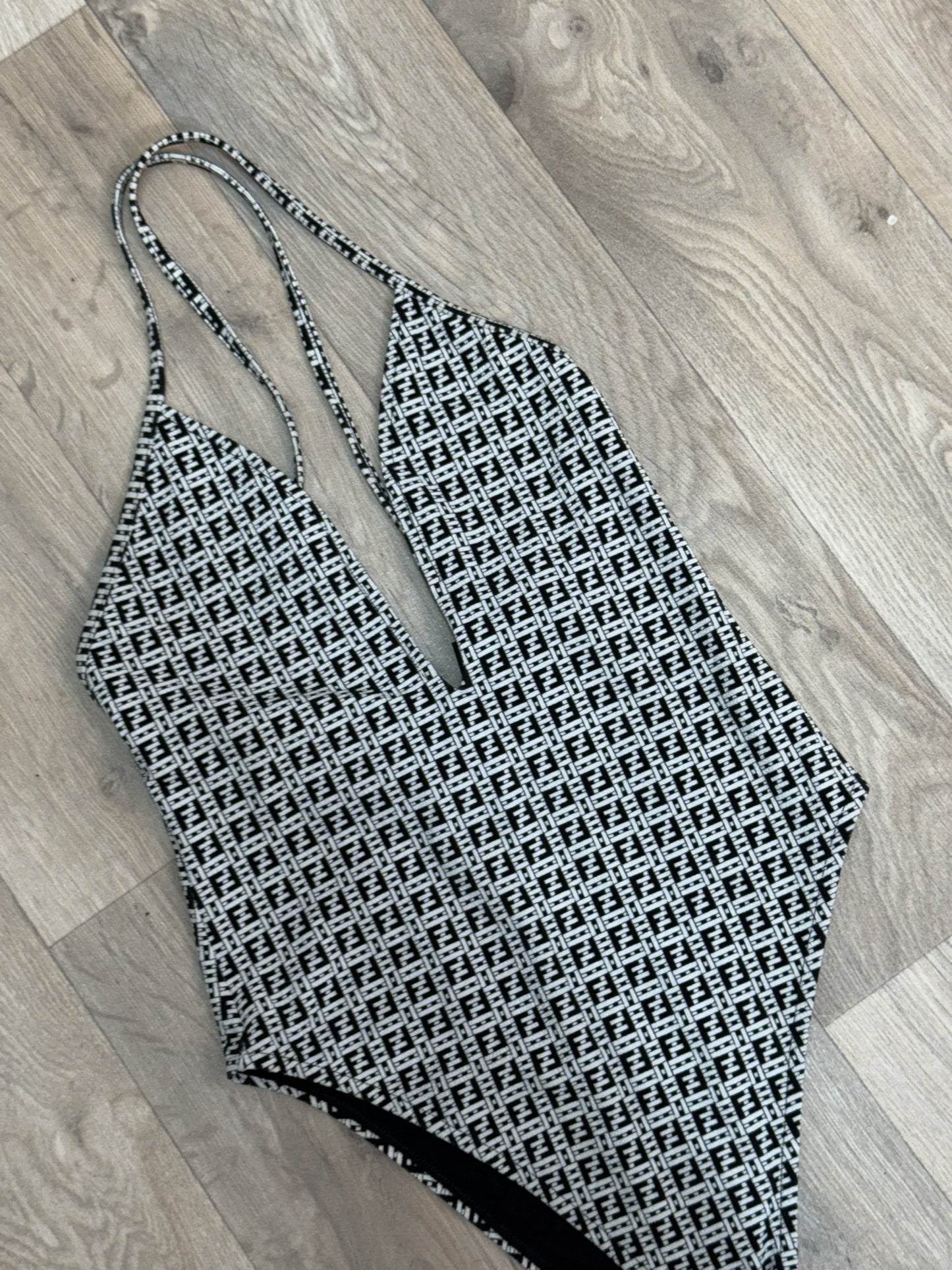 Fendi Black And White FF Swimsuit - M/10/42