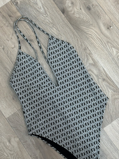 Fendi Black And White FF Swimsuit - M/10/42