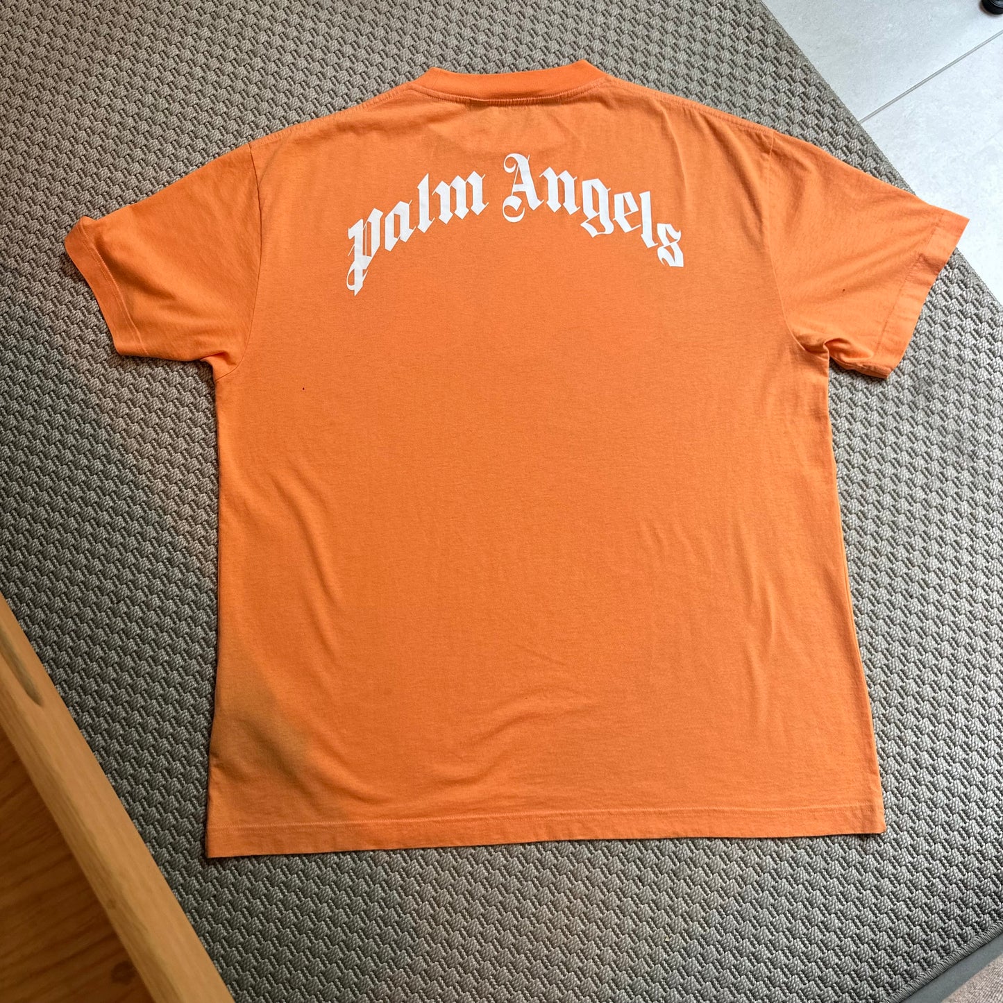 Palm Angels Orange teddy bear logo T-shirt - XXL